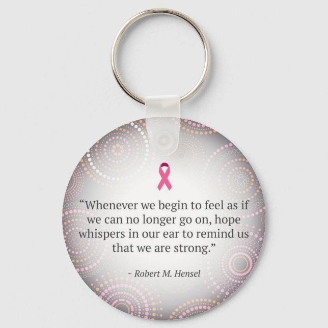 Breast Cancer: Hope key chain. Key Ring (Front)