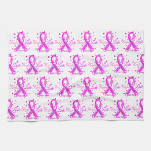 Breast Cancer Hope Love Courage Tea Towel