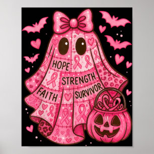 Breast Cancer Hope Strength Faith Survivor Ghost W Poster