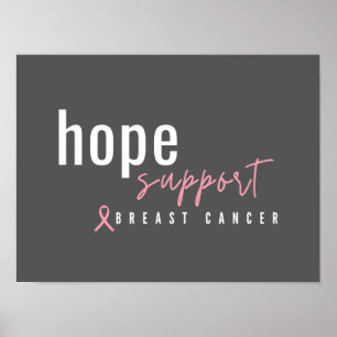 breast cancer. hope. support. Poster & Prints