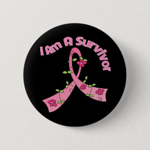 Breast Cancer I Am A Survivor 6 Cm Round Badge
