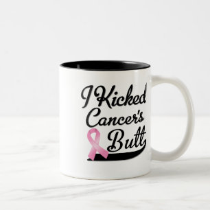 Breast Cancer I Kicked Butt Two-Tone Coffee Mug