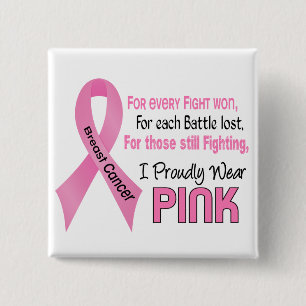 Breast Cancer I Proudly Wear Pink 1 15 Cm Square Badge