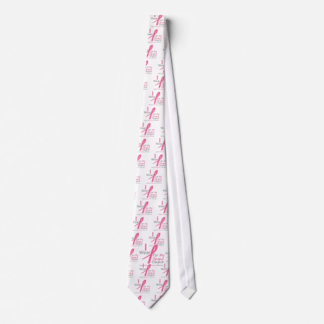 Breast Cancer I Wear Pink For My Granddaughter Tie (Front)