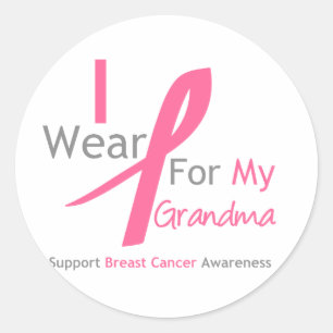 Breast Cancer I Wear Pink For My Grandma Classic Round Sticker