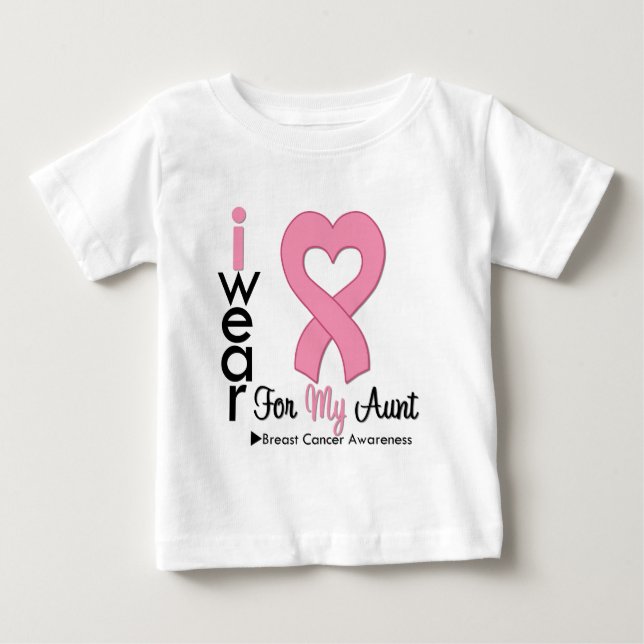 Breast Cancer I Wear Pink Ribbon For My Aunt Baby T-Shirt (Front)
