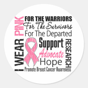 Breast Cancer I Wear Pink Ribbon TRIBUTE Classic Round Sticker