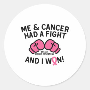 Breast Cancer I Won Breast Cancer Survivor Support Classic Round Sticker
