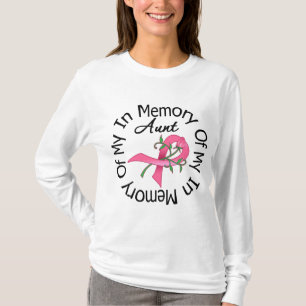 Breast Cancer In Memory of My Aunt (Rose Ribbon) T-Shirt