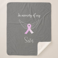 Breast Cancer In Memory of Sherpa Blanket