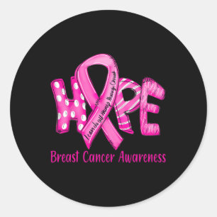 Breast Cancer In October We Wear Pink Ribbon Classic Round Sticker