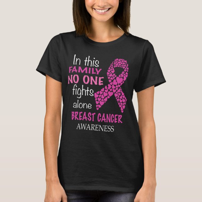 Breast Cancer in This Family No One Fight T-Shirt (Front)