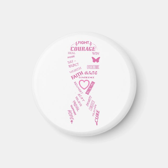 Breast Cancer Inspiration Ribbon Magnet (Front)