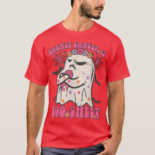Breast Cancer Is Boo Sheet Ghost Groovy Halloween  T-Shirt