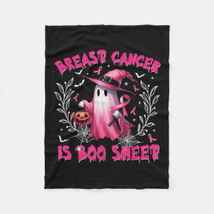 Breast Cancer Is Boo Sheet Halloween Breast Cancer Fleece Blanket