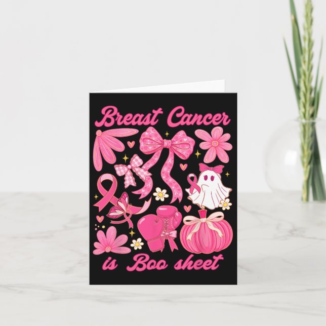 Breast Cancer Is Boo Sheet Halloween Vibes Pink Ri Card (Front)