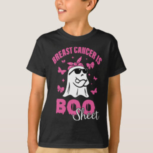 Breast Cancer Is Boo Sheet Pink Ribbon Funny Ghost T-Shirt