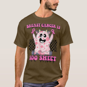 Breast Cancer Is Boo Sheet Retro Groovy Spooky Hal T-Shirt