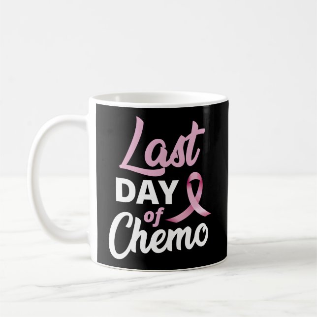 Breast Cancer Last Day Of Chemo K Ribbon Recovery Coffee Mug (Left)