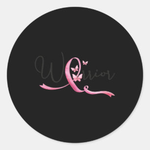 Breast Cancer Month Butterflies Pink Ribbon Women' Classic Round Sticker