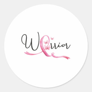 Breast Cancer Month Butterflies Pink Ribbon Women' Classic Round Sticker