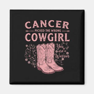 Breast Cancer Month Cancer Picked The Wrong Cowgir Magnet