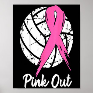 Breast Cancer nk Out Ribbon Volleyball Awareness Poster