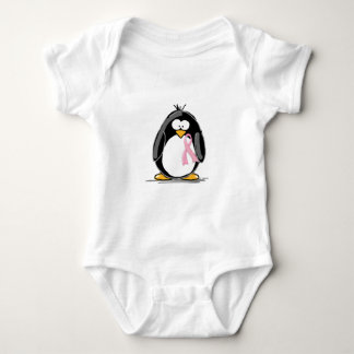 Breast Cancer Penguin Baby Bodysuit