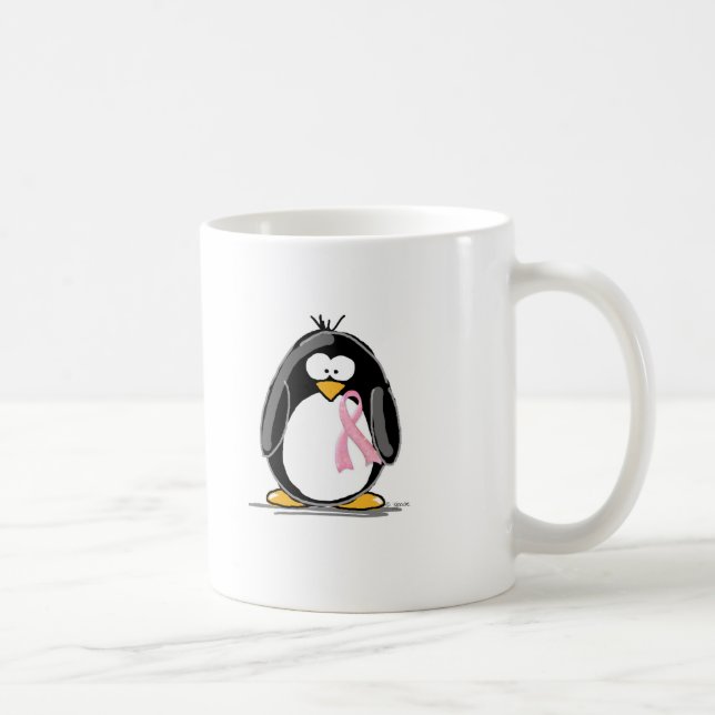 Breast Cancer Penguin Coffee Mug (Right)