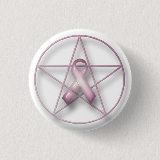Breast Cancer Pentagram Button (Front)