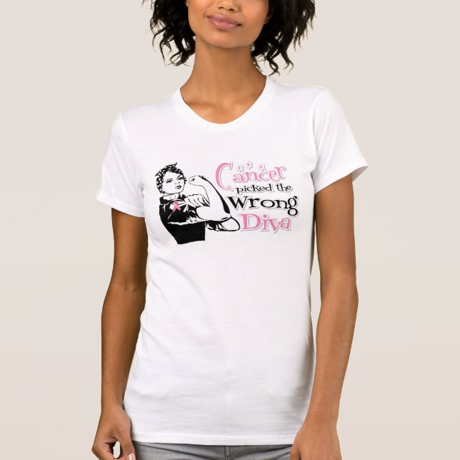 Breast Cancer Picked The Wrong Diva T-Shirt (Front)
