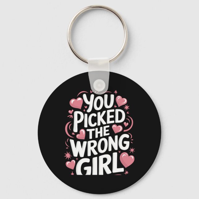 Breast Cancer Picked The Wrong Girl Performance Key Ring (Front)