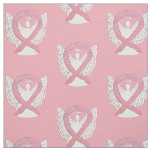 Breast Cancer Pink Awareness Ribbon Angel Material Fabric