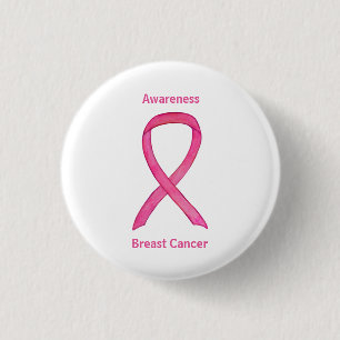 Breast Cancer Pink Awareness Ribbon Custom Pins