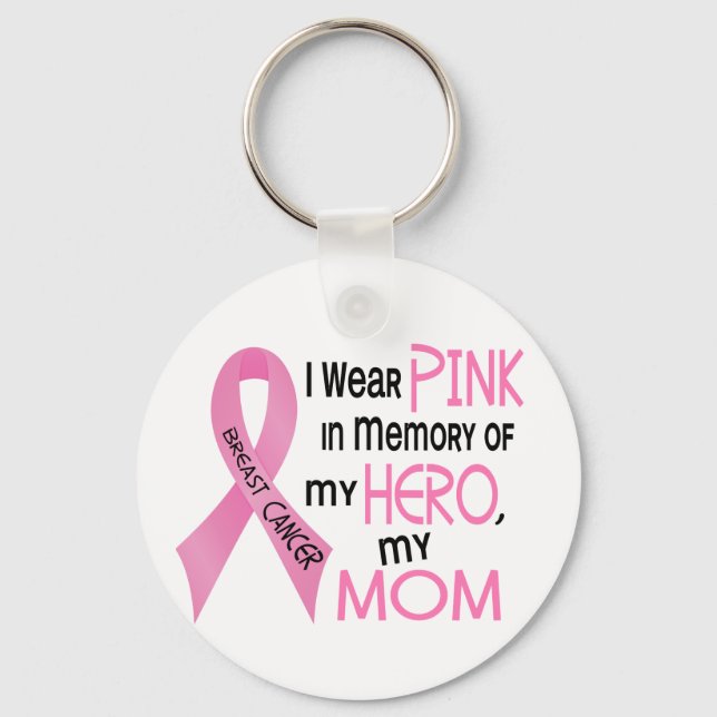 Breast Cancer PINK IN MEMORY OF MY MOM 1 Key Ring (Front)