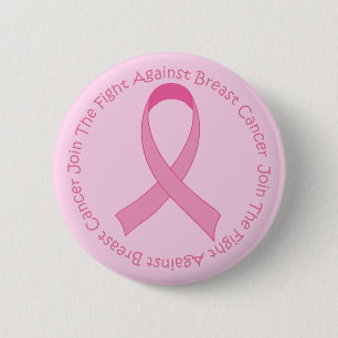 Breast Cancer Pink Ribbon 6 Cm Round Badge
