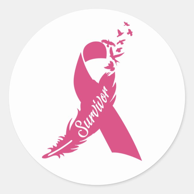 Breast Cancer Pink Ribbon Awareness Stickers (Front)