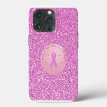 Breast Cancer Pink Ribbon Glitter