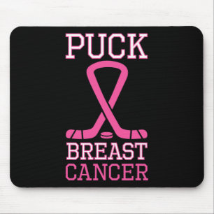 Breast Cancer Pink Ribbon Ice Hockey Cancer Day Mouse Pad