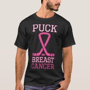 Breast Cancer Pink Ribbon Ice Hockey Cancer Day T-Shirt