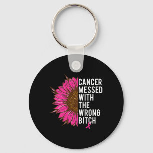 Breast Cancer Pink Ribbon Messed With The Wrong Key Ring