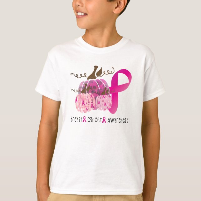 Breast Cancer Pink Ribbon Pumpkin October Pumpkins T-Shirt (Front)