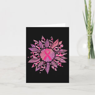 Breast Cancer Pink Ribbon Sunflower Breast Cancer Card