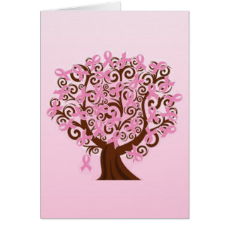 Breast Cancer Pink Ribbon Tree card