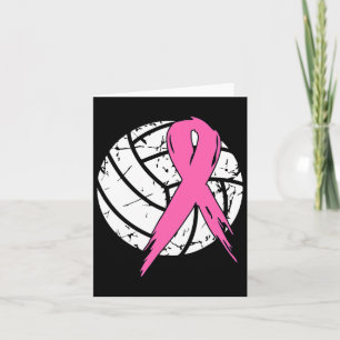 Breast Cancer Pink Ribbon Volleyll Awareness Costu Card