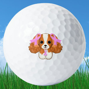 Breast Cancer Pink Ribbons Cavalier King Charles Golf Balls