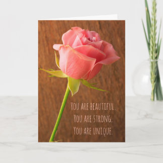 Breast Cancer Pink Rose  Card