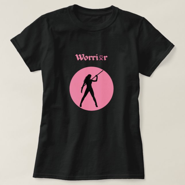 Breast Cancer Pink Warrior Woman T-Shirt (Design Front)