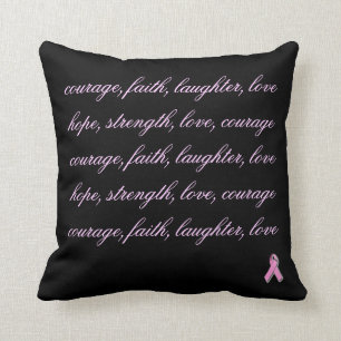 Breast Cancer Quote Throw Pillow