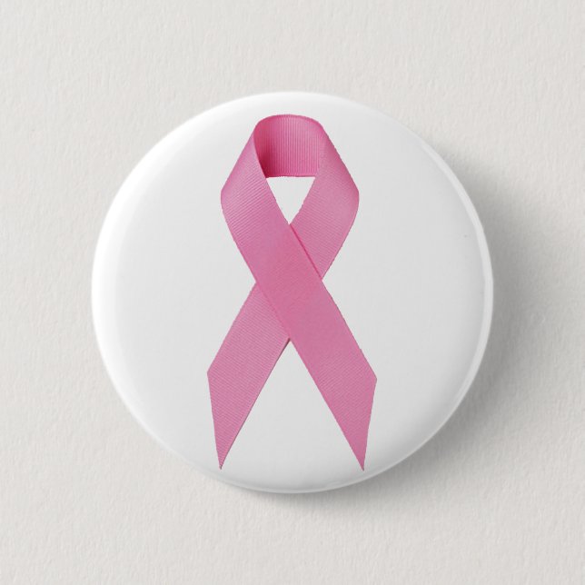 Breast Cancer Ribbon 6 Cm Round Badge (Front)